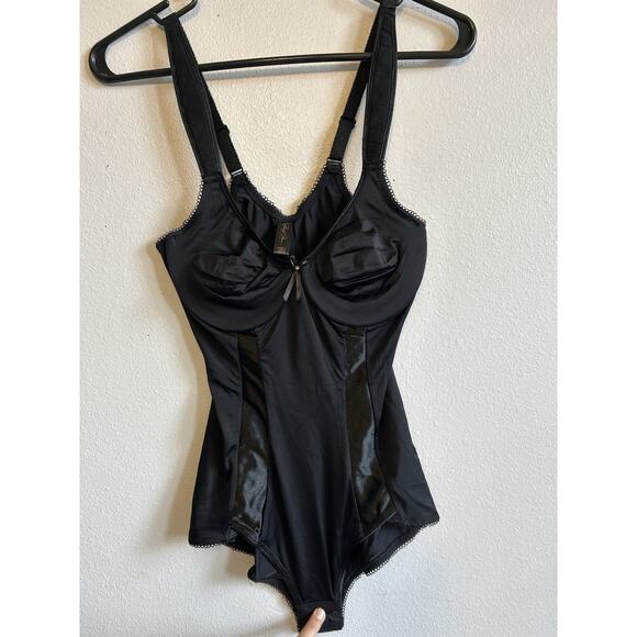 Slimming Tummy Bodysuit Lingerie Smooth Sexy Black VTG Pinup Marilyn Monroe Sz L - Picture 15 of 16